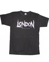 London scribble writing black t-shirt