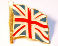 Wavy union jack pin badge